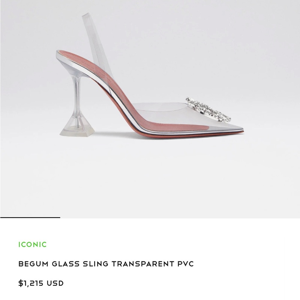 AMINA MUADDI Begum Clear Crystal Slingback Pumps